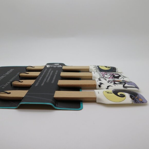 Silicone Spatula Nightmare Before Christmas 4 Pack Set Short Wood Handle New - Picture 9 of 12